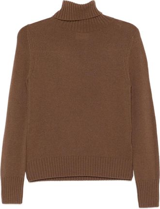 Allude Maglione in lana a collo alto - Marrone
