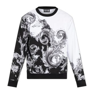 Versace Jeans Couture Sweatshirts, male, White, Size: XL Barocco Print Sweatshirt