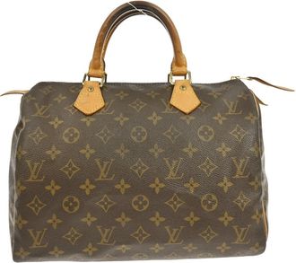 Louis Vuitton Speedy Handbag Monogram Canvas Brown Canvas Handbag (Pre-Owned)