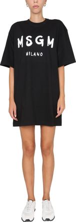 Msgm Brushed Logo Dress