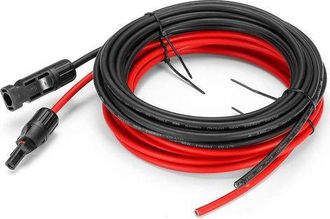 OEM Kit De Extensi&oacute;n De Cable Para Paneles Solares De 5 Metros Y Calibre 12 Awg Con Conectores Mc4 Hembra Y Macho (5 M Rojo + 5 M Negro)