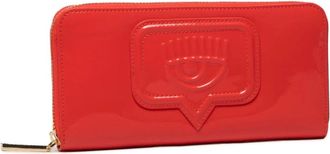 Chiara Ferragni Stijlvolle Portemonnees en Kaarthouders - Dames - Portefeuilles - Rood - ONE Size - Leer - Accessoires