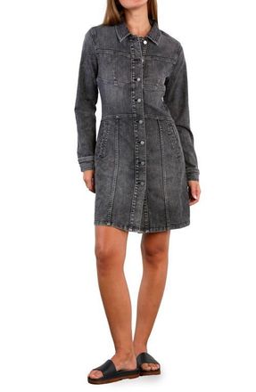 Wash Lab Denim Wisp Long Sleeve Stretch Denim Dress in Soft Grey at Nordstrom, Size X-Large