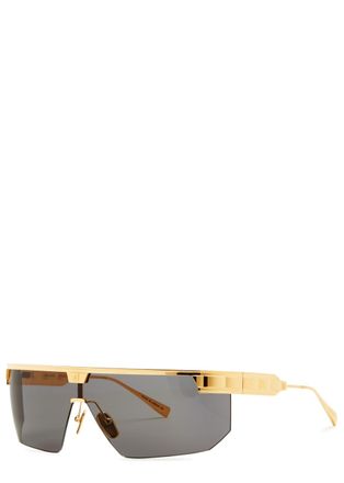 Balmain Major Wrap-around Sunglasses - Gold - One Size