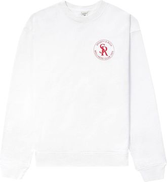 Sporty & Rich logo-patch cotton sweatshirt - unisex - Cotton - L - White