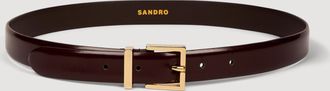 Sandro Smooth leather belt metal buckle
