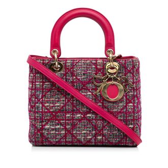 Dior Pre-owned Dior Medium Tweed Macrocannage Lady Dior 96-MA-0162
