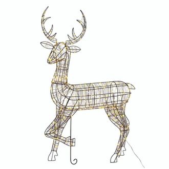 Beliani Decoración figura led metal negro reno luces decoración de pared hogar exteriores Mahlatti