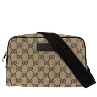 Gucci Pre-owned Fanny Pack Sling Bag - Heren - Vintage Schoudertas - Beige - ONE Size - Leer - Vintage