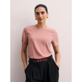 The Fold Roche Silk Top in Pink at Nordstrom, Size 12
