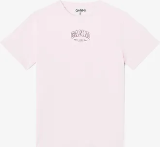 Ganni Pink Essential T-shirt - Size XXS Organic Cotton