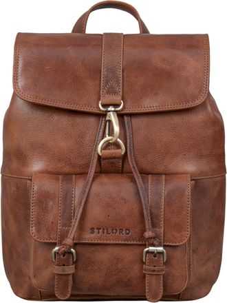 STILORD Kacey Leather Backpack Handbag Womens 13,3 inch Laptop Backpack Vintage Daypack Ladies Rucksack Ideal as Business Backpack Travel Bag School Bag, Colo