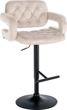 Clp Clp - Taburete De Bar Dublin En Terciopelo Crema Metal Negro Mate