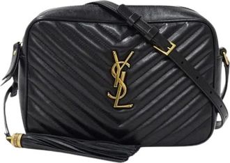 Saint Laurent Pre-owned Cross Body Bags, female, Black, Size: ONE SIZE Pre-owned Vintage Leather Shoulder Bag