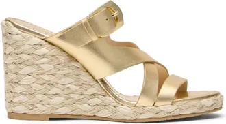 Stuart Weitzman SAI Espadrille Wedge - Dames - Sleehakken - Geel - 39 EU - Leer - Schoenen