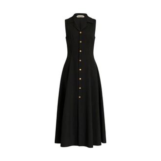 Alberta Ferretti Sleeveless Midi Shirt Dress - female - Alberta Ferretti - Shirt Dresses - Black - 2XL - Dresses