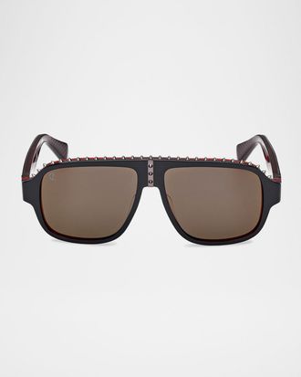 Christian Louboutin Men & apos;s LB0005M Acetate Aviator Sunglasses