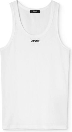 Versace Ribbed Top With Embroidery