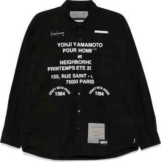 Yohji Yamamoto Camicia a maniche lunghe con stampa YOHJI YAMAMOTO x Neighborhood - Nero