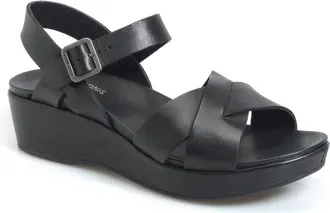 Kork-ease Myrna 2.0 Cork Wedge Sandal in Black Leather at Nordstrom, Size 11