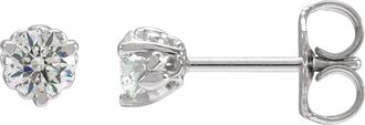 Diamond2Deal 14K Gold 1/3ct Lab-Grown Diamond Fleur-de-Lis Earrings Clarity SI, Color G-H