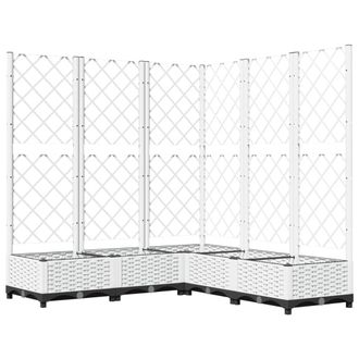 vidaXL Jardinera Con Enrejado Pp Blanco 120x120x121,5 Cm Vidaxl