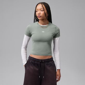 Nike Jordan Womens Jordan Flight T-Shirt in Grey | IV5347-364