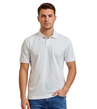 HUGO BOSS White Shirt Collar Polos