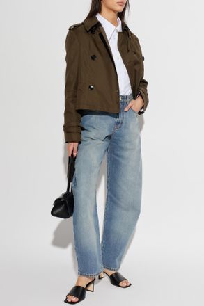 Burberry Short Trench Coat Swarby, Womens, Green