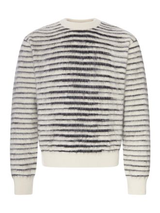 Tom Ford STRIPED CREW NECK SWEATER WITH HAIRY EFFECT - Tom Ford - Man