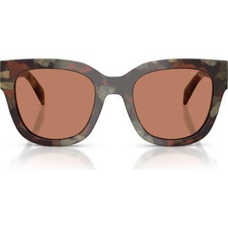 Prada 52mm Square Sunglasses in Woods Tortoise /Brown at Nordstrom