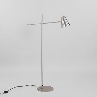 Maisons du monde L&aacute;mpara de pie de acero plateado con brazo articulado, 144 cm