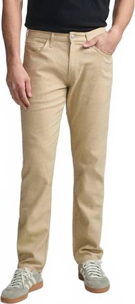 Mavi Marcus Slim Straight Leg Pants In Beige Linen