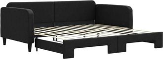 vidaXL Sof&aacute; Cama Nido Tela Negro 100x200 Cm Vidaxl