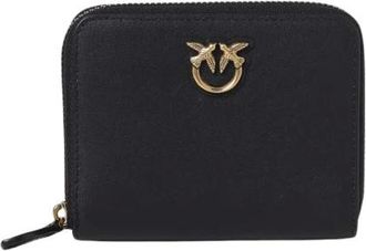 Pinko Pinko, Accessoires, Dames, Blauw, ONE Size, Leer, Love Birds Portemonnee