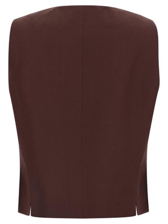 Alberto Biani Viscose and Linen Blend Vest - Burgundy