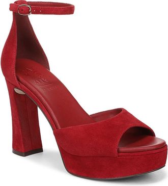 Naturalizer Delphie Ankle Strap Platform Sandal in Hearts Flame Red at Nordstrom, Size 9.5