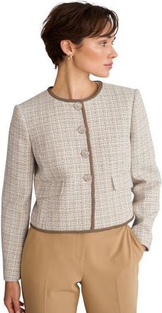 Hobbs London Carey Tweed Jacket in Camel Ivory at Nordstrom, Size 12