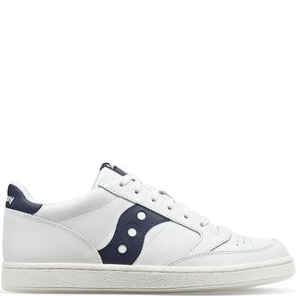 Saucony Mens Jazz Court Sneaker, WHITE/NAVY, 11 UK