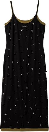 Miu Miu Abito midi con ricamo - Nero