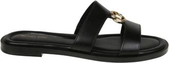 Michael Kors Erin Leather Sandal - Dames - Sandalen - Zwart - 36 EU - Leer - Schoenen