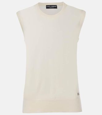 Dolce & Gabbana DG cashmere and silk top
