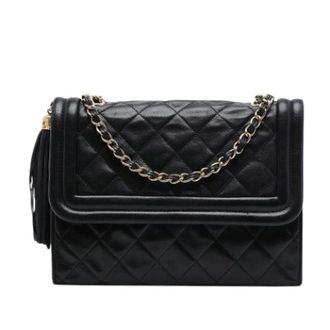 Chanel Pre-owned Quilted Lambskin Crossbody Bag - Dames - Pre-owned - Zwart - Maat: ONE Size Leer