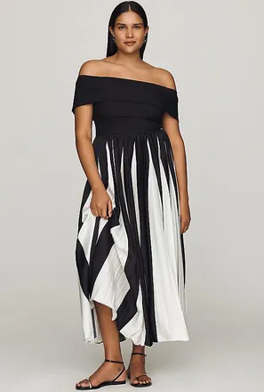 Hutch Off-Shoulder Twofer Midi Dress