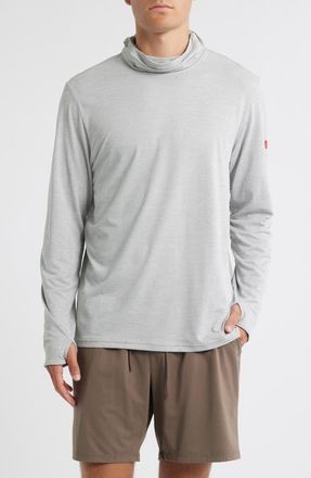 Florence Airtex Long Sleeve Hooded Performance Top in Light Heather Grey at Nordstrom, Size Xx-Large