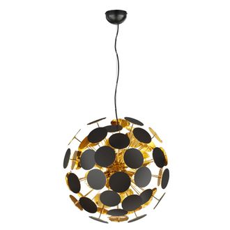 Trio Suspensi&oacute;n Discalgo 6xe14 Negro Y Decorativo Redondo &Oslash;54 Cm Iluminaci&oacute;n