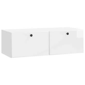 vidaXL Mueble De Tv De Pared 98 X 41 X 30 Cm Blanco Brillante Vidaxl