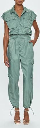 Pistola Denim Jade Smocked Waist Utility Jumpsuit in Bluff at Nordstrom Rack, Size Xx-Small