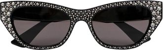 Alexander McQueen Zwarte Cat-Eye Zonnebril Gemaakt in Itali&euml; - Dames - Zonnebrillen - Zwart - ONE Size - Accessoires