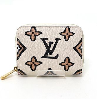 Louis Vuitton Beige Black Off-White Pvc Leather Coin Purse/Coin Case (Pre-Owned)